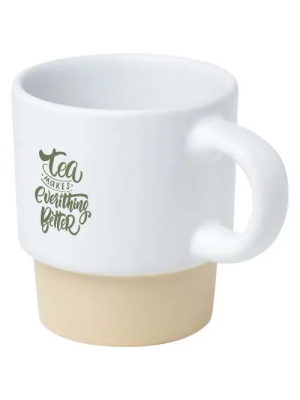 Taza de espresso apilable de 130 ml con fondo de arcilla 