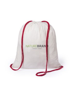 Spersonalizowany plecak ze sznurkiem tianax ze 100% bawełny organicznej z widokiem logo 1