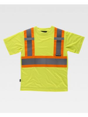Odblaskowe t-shirty robocze fluorescencyjne odblaskowe MC z poliestru widok 1
