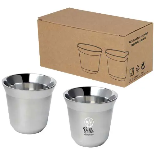 Juego de tazas para espresso de acero inoxidable de 80 ml con certificado RCS 
