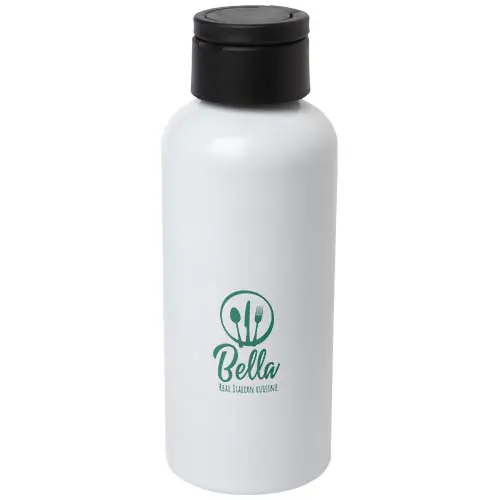 Botella de 600 ml de aluminio reciclado con certificado RCS con tapa de RPET 