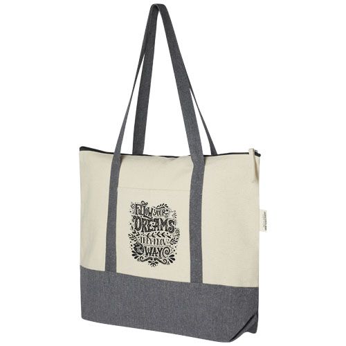 Repose torba na zakupy z suwakiem o pojemności 10 l z bawełny z recyklingu o gramaturze 320 g/m²
