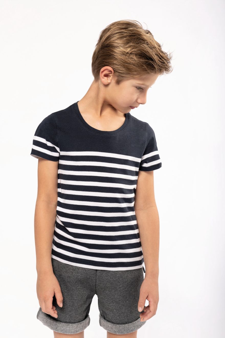 CHŁOPIĘCY T-SHIRT Z BAWEŁNY EKOLOGICZNEJ SAILOR Krótki rękaw