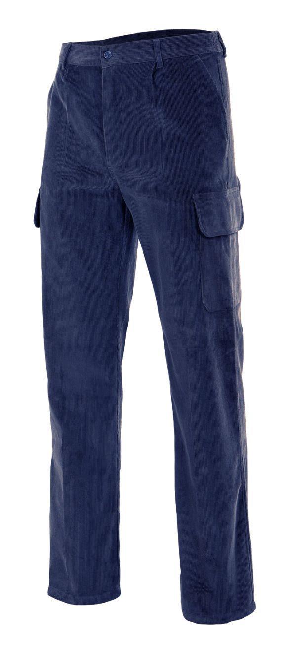 Pantalones de trabajo velilla pana multibolsillos de 100% algodón para personalizar vista 1