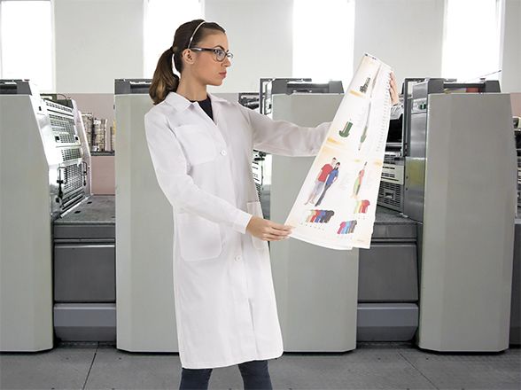 Batas sanitarias valento blanca laboratorio mujer de poliéster vista 1