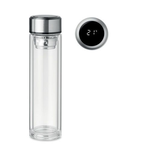 POLE GLASS Butelka z termometrem na dotyk