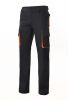 Dwukolorowe spodnie robocze Velilla z wieloma kieszeniami 103004 z czarno-pomarańczowej bawełny z widocznym nadrukiem 1