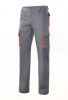 Dwukolorowe spodnie robocze Velilla z wieloma kieszeniami 103004 z szaro-czerwonej bawełny z widocznym nadrukiem 1