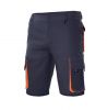 Dwukolorowe spodnie robocze Velilla z wieloma kieszeniami z granatowo-pomarańczowej bawełny z widocznym nadrukiem 1