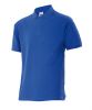 Robocze koszulki polo z krótkim rękawem 105502 z niebieskiej bawełny z widocznym nadrukiem 1