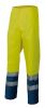 Dobrze widoczna dwukolorowa, welurowa, odblaskowa kieszeń na spodnie na prawej nogawce z bawełny żółty fluor granatowy widok 1