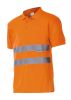 Odblaskowe koszulki polo z krótkim rękawem welurowe o wysokiej widoczności z poliestru z fluorem w kolorze pomarańczowym widok 1