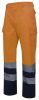 Dwukolorowe, odblaskowe spodnie z bawełny o dużej widoczności z wieloma kieszeniami, pomarańczowy fluor, granat, do personalizacji widoku 1