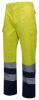 Dwukolorowe, odblaskowe spodnie z wieloma kieszeniami, z bawełnianej żółtej fluorescencyjnej granatowej barwy, aby dostosować widok 1