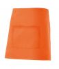 Krótkie fartuchy cateringowe welurowe z pomarańczową bawełnianą środkową kieszenią do personalizacji widoku 1