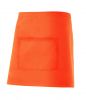 Krótkie fartuchy cateringowe welurowe z centralną kieszenią z fluorescencyjnej pomarańczowej bawełny, aby dostosować widok 1