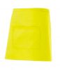 Krótkie fartuchy cateringowe welurowe z centralną kieszenią z fluorescencyjnej żółtej bawełny, aby dostosować widok 1