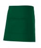 Krótkie fartuchy cateringowe welurowe z centralną kieszenią z bawełny w kolorze leśnej zieleni, aby dostosować widok 1