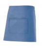 Krótkie fartuchy cateringowe welurowe z jasnoniebieską bawełnianą środkową kieszenią do personalizacji widoku 1