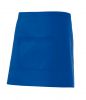 Krótkie fartuchy cateringowe welurowe z niebieską bawełnianą środkową kieszenią do personalizacji widoku 1