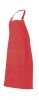Koralowo-czerwone bawełniane fartuchy velilla z kieszenią ze sprzączką do personalizacji widoku 1