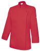 Damska bawełniana kurtka kucharska w kolorze koralowej czerwieni z zamkiem błyskawicznym do personalizacji widoku 1