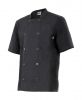 Czarne, bawełniane dwurzędowe kurtki kuchenne z krótkimi rękawami do personalizacji widoku 1