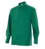 Koszule robocze z weluru z długim rękawem i jedną kieszenią z zielonego bawełnianego widoku 1