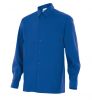 Koszule robocze z długim rękawem Velilla z jedną kieszenią z niebieskiej bawełny widok 1