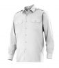 Białe bawełniane koszule robocze z weluru z długimi rękawami i galonami widok 1