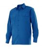 Koszule robocze z długim rękawem Velilla z galonami z niebieskiej bawełny, widok 1