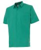 Zielone, bawełniane koszule robocze welurowe z krótkim rękawem i widokiem na jedną kieszeń 1