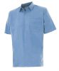 Jasnoniebieskie, bawełniane koszule robocze z krótkim rękawem, welurowe, z widokiem na jedną kieszeń 1