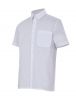 Białe bawełniane koszule robocze welurowe z krótkim rękawem i widokiem na jedną kieszeń 1
