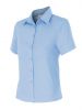 Damskie, jasnoniebieskie, bawełniane koszule robocze Velilla z krótkim rękawem i nadrukiem 1