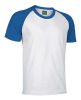 T-shirt Valento Caiman z krótkim rękawem z białej bawełny w kolorze królewskiego błękitu, z widokiem logo 1