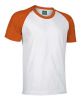 T-shirt z krótkim rękawem Valento Caiman z pomarańczowo-białej bawełny z widokiem logo 1