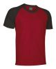 T-shirt z krótkim rękawem Valento Caiman z bawełny, czerwono-czarny, z widokiem logo 1