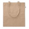 Bawełniane torby na zakupy wykonane ze 100% beżowej bawełny organicznej z widocznym nadrukiem 1