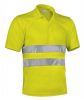 Odblaskowe koszulki polo w kolorze valento z żółtego poliestru fluorescencyjnego z widocznym nadrukiem 1